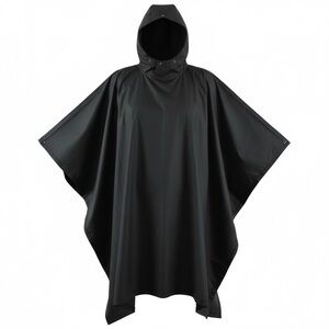 Totes Unisex OS Rain Poncho, Lightweight Reusable & Packable, Black or Navy Blue